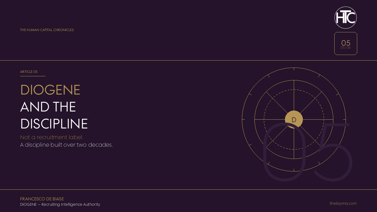 DIOGENE and the Discipline of Human Capital Intelligence - Thelayma Human Capital Management DIOGENE and the Discipline of Human Capital Intelligence - Thelayma Human Capital Management